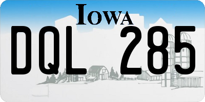 IA license plate DQL285