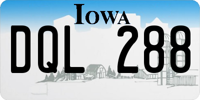IA license plate DQL288