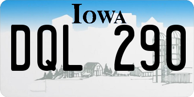 IA license plate DQL290