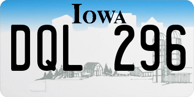 IA license plate DQL296