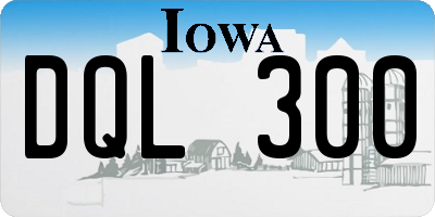 IA license plate DQL300