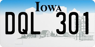 IA license plate DQL301