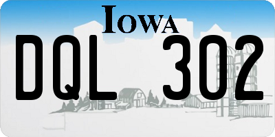 IA license plate DQL302