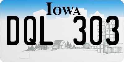 IA license plate DQL303