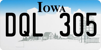 IA license plate DQL305