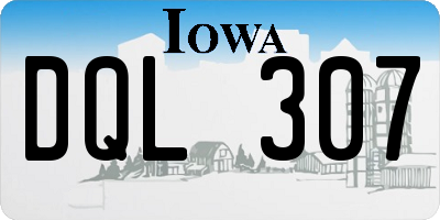 IA license plate DQL307