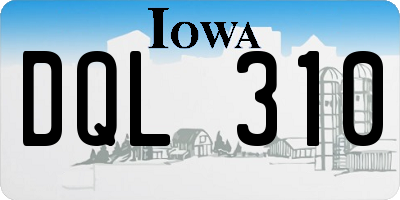 IA license plate DQL310