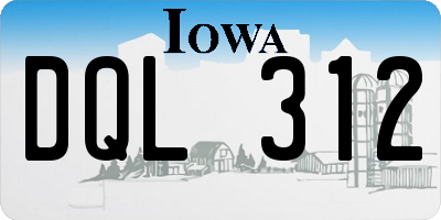 IA license plate DQL312
