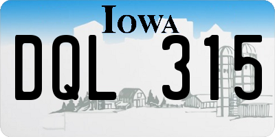 IA license plate DQL315