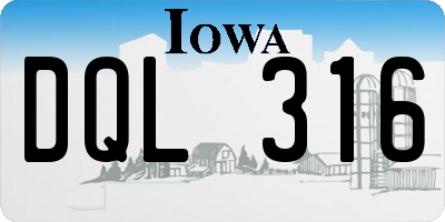 IA license plate DQL316