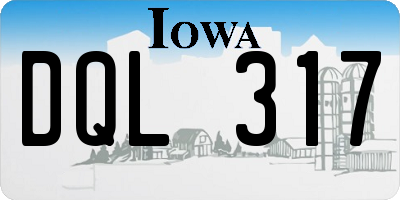 IA license plate DQL317
