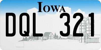 IA license plate DQL321
