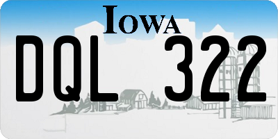 IA license plate DQL322
