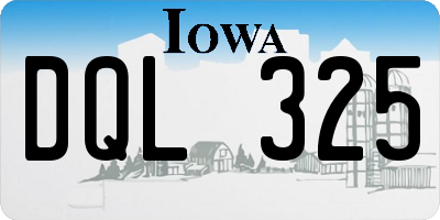 IA license plate DQL325