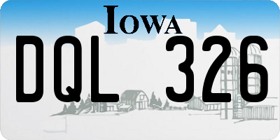 IA license plate DQL326