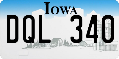 IA license plate DQL340