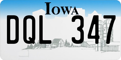 IA license plate DQL347