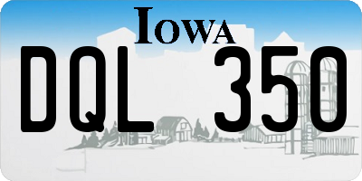 IA license plate DQL350