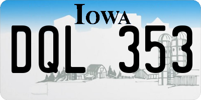 IA license plate DQL353