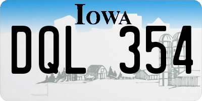 IA license plate DQL354