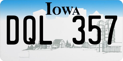 IA license plate DQL357