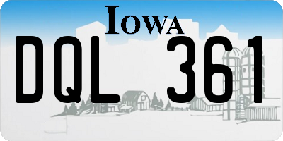 IA license plate DQL361