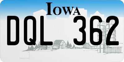 IA license plate DQL362