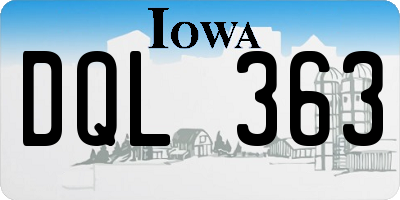 IA license plate DQL363