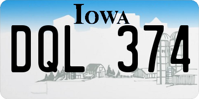 IA license plate DQL374