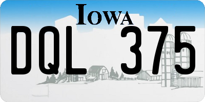 IA license plate DQL375