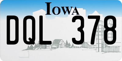 IA license plate DQL378