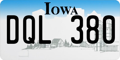 IA license plate DQL380