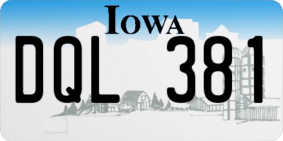IA license plate DQL381
