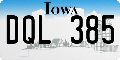 IA license plate DQL385