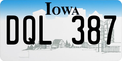 IA license plate DQL387