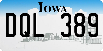 IA license plate DQL389