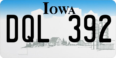 IA license plate DQL392