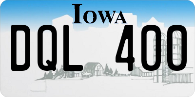 IA license plate DQL400