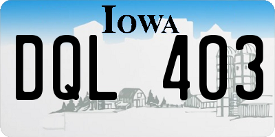 IA license plate DQL403