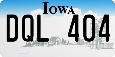 IA license plate DQL404