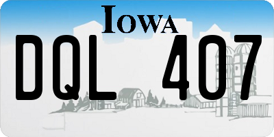 IA license plate DQL407