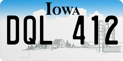 IA license plate DQL412