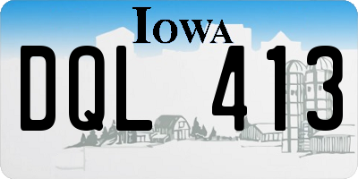 IA license plate DQL413