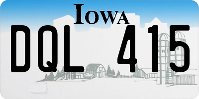 IA license plate DQL415