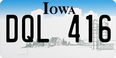 IA license plate DQL416