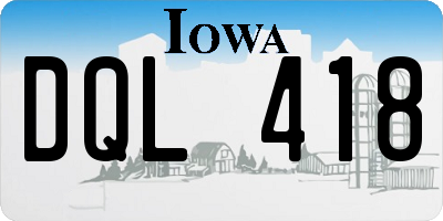 IA license plate DQL418
