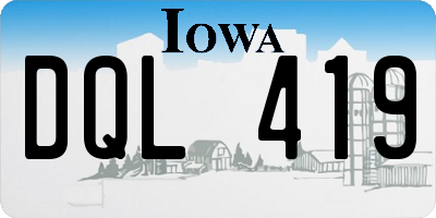 IA license plate DQL419