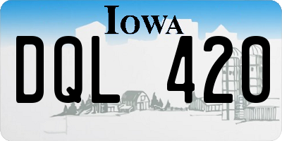 IA license plate DQL420