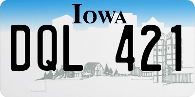 IA license plate DQL421