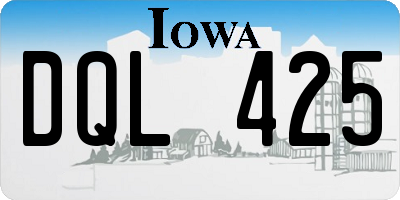 IA license plate DQL425